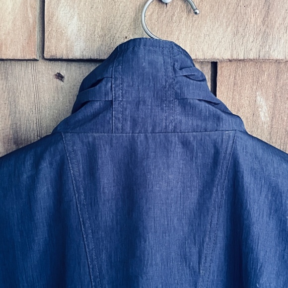 APROPOS Vintage 90s XL Navy Lining Full Zip Snap Windbreaker Parka Coat - Picture 13 of 16